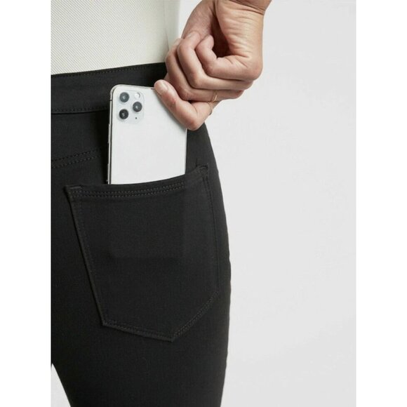 Athleta Flex Ultra Skinny Jeans Black Size 6 Soft Stretch Skulptek Denim Pockets - Picture 6 of 15